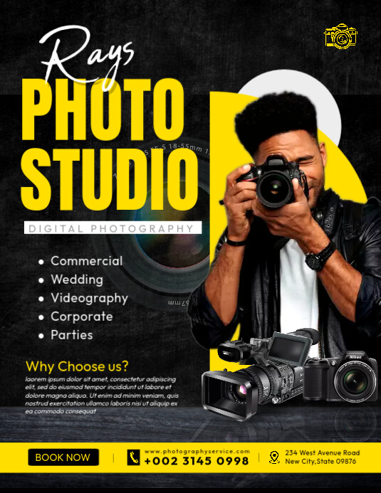 photo studio promo business ad flyer design template 8c22c0f799a92815fe90122295577b92 screen