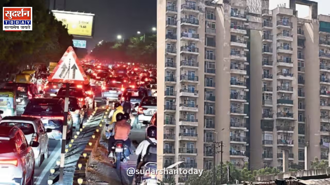 ग्रेटर नोएडा वेस्ट के गौर चौक पर ट्रैफिक जाम का महासंकट, 15 साल में बढ़ी आबादी पर नहीं सुधरे रास्ते